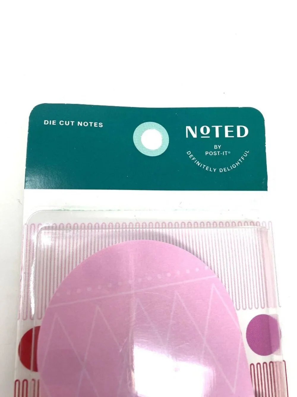 Noted by Post-it Holiday Bell Shaped Ornament Die-Cut Notes Pink Gifting